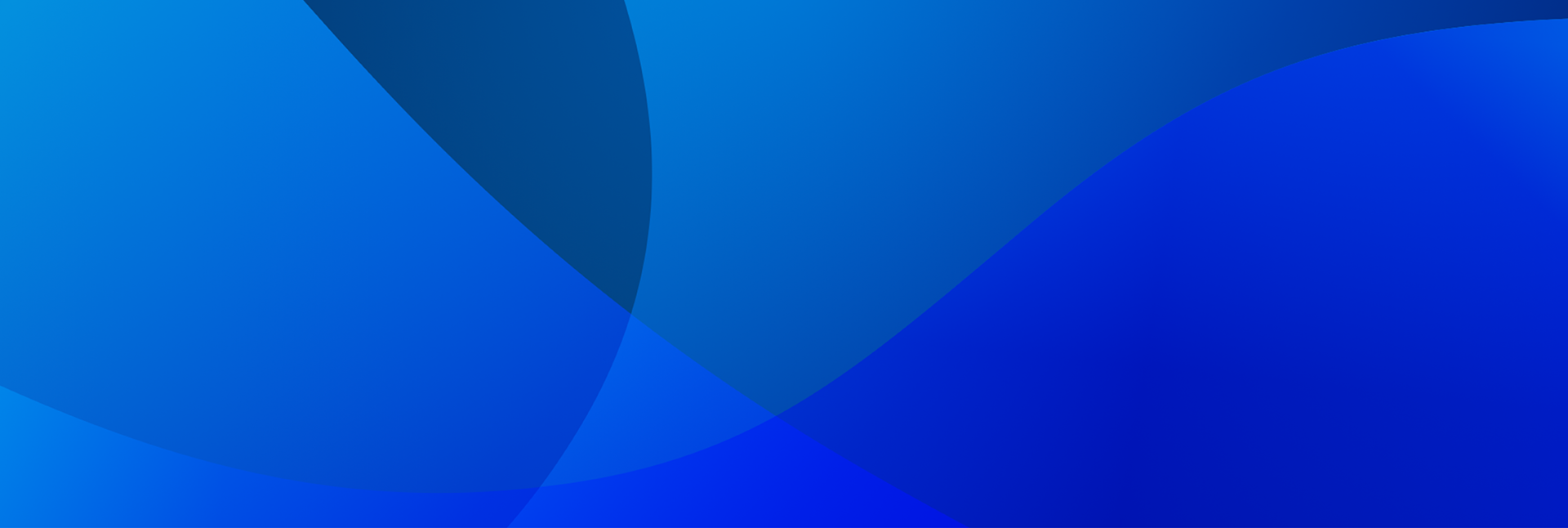 Blue gradient background with overlapping abstract curves