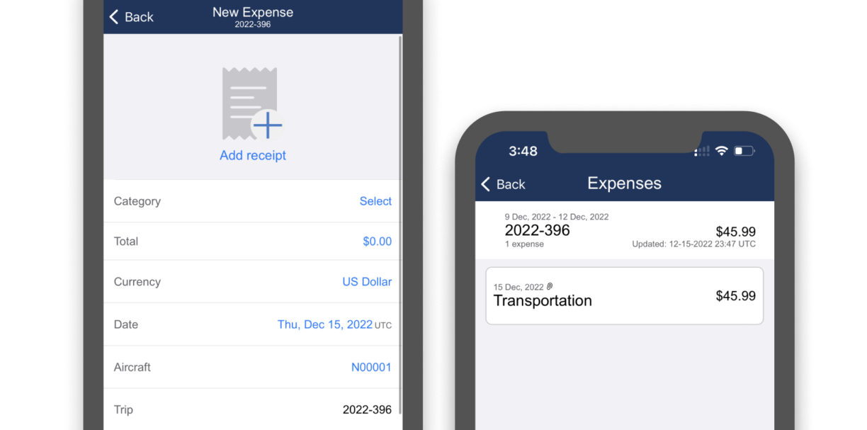 Create Expenses in App Simplified UI on two phones